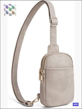 Crossbody Sling Bag Fanny Pack 3-Zip Pockets Shoulder Purse Travel